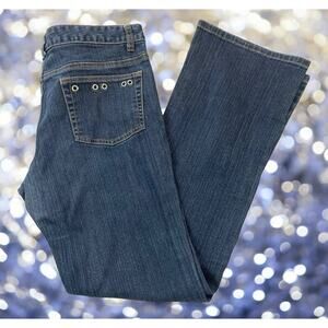 Michael Kors Bootcut Jeans Womens Size 8 Blue Dark Wash Classic Boho